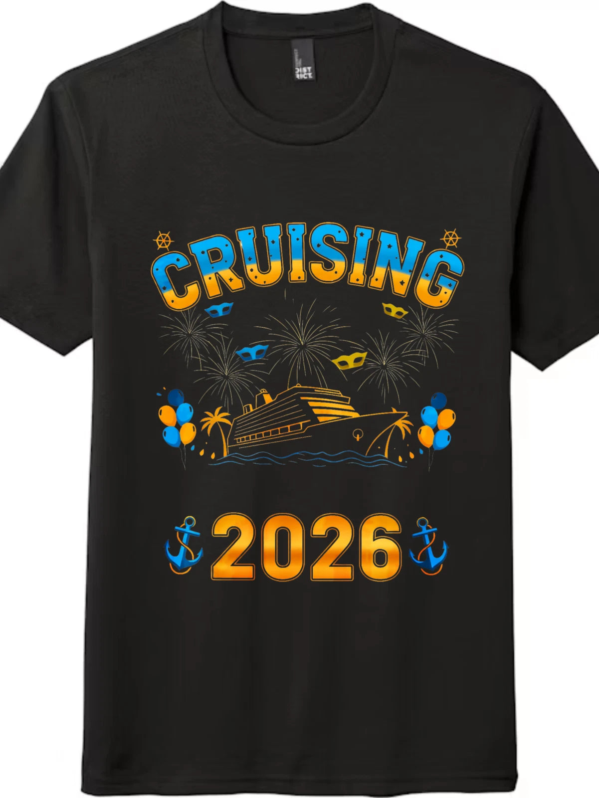 Party Cruise Vacation T-Shirt | CRUISING 2026 with Fireworks Design, Unisex