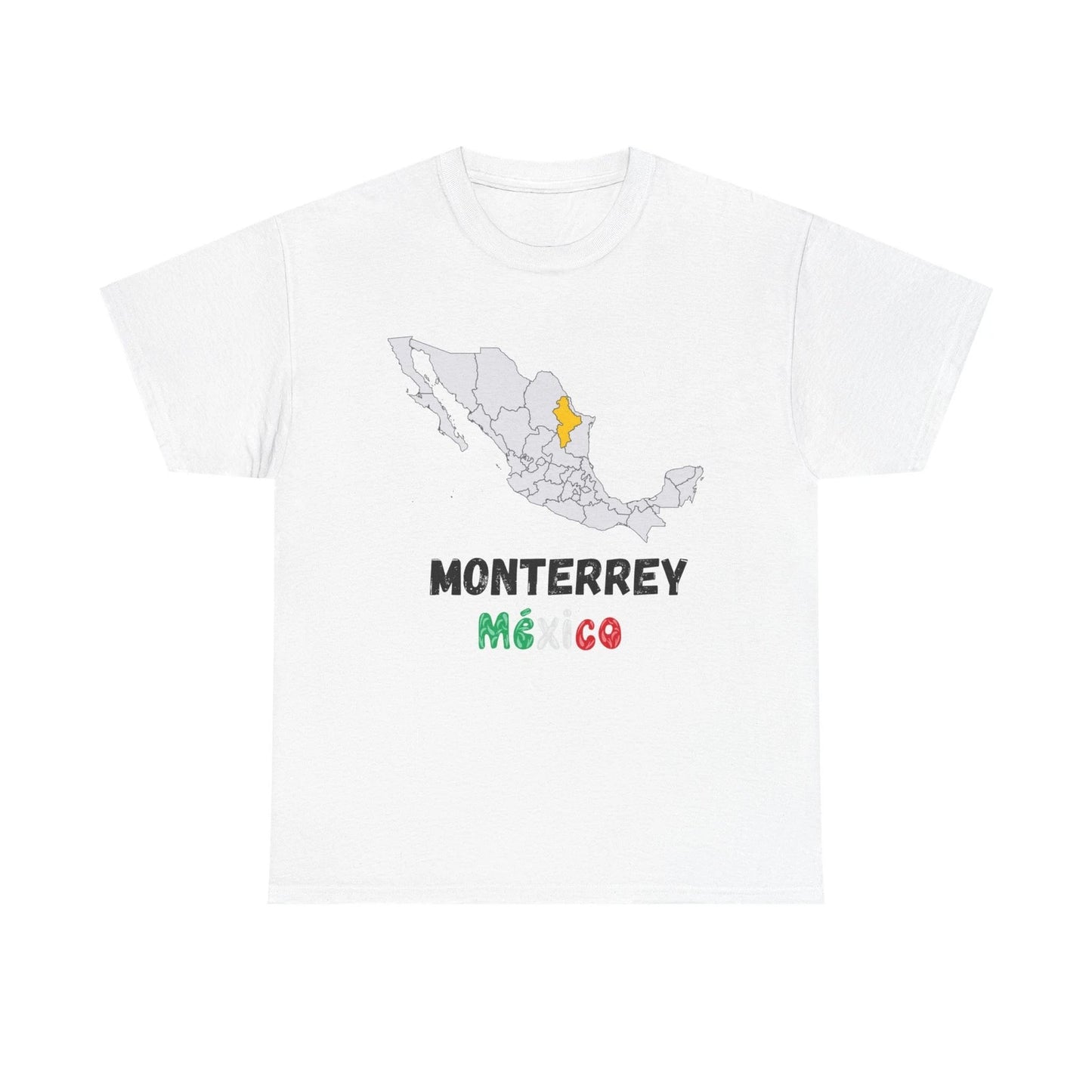 Monterrey Mexico Map Graphic T-Shirt City Pride Soccer Fan Unisex Tee