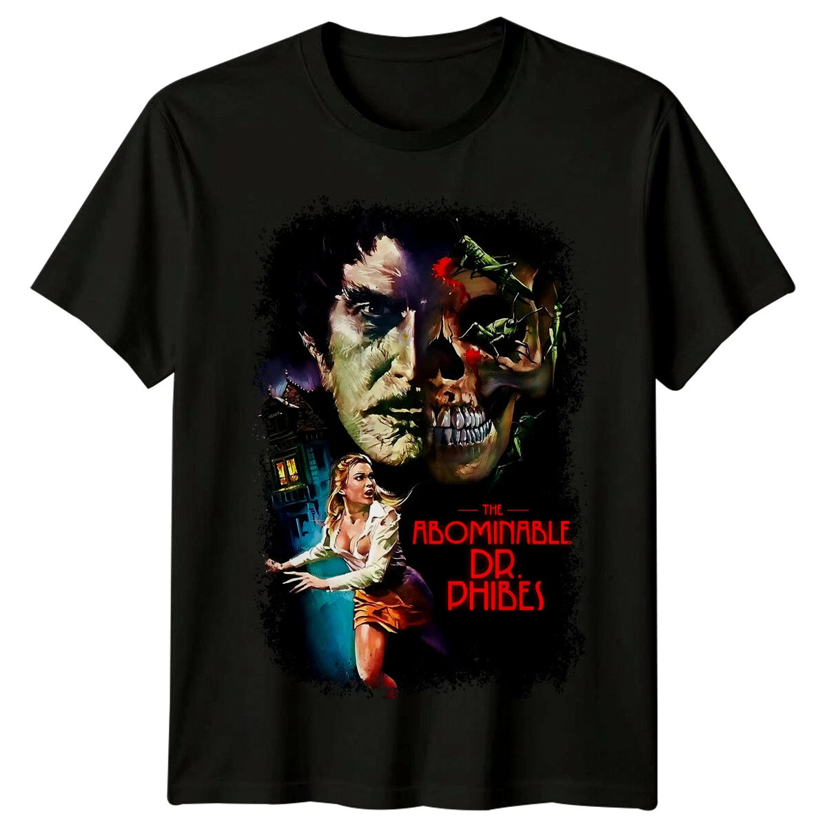 The Abominable Dr. Phibes (1971) Movie Poster Inspired T-Shirt Retro 80s Tee