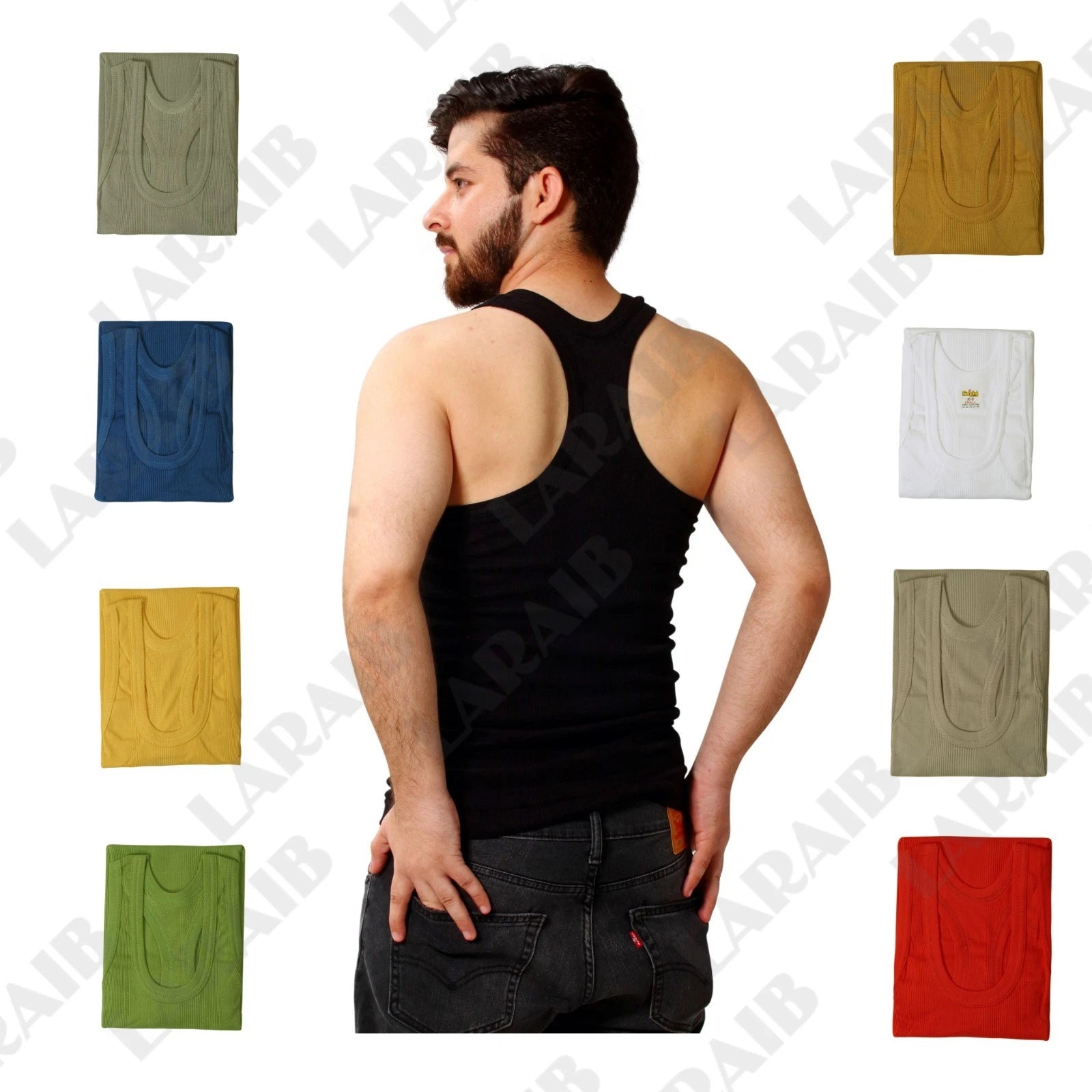 Men's Summer Stringer Organic 100% Cotton Ribbed Vests Tank T Top | S - 2X