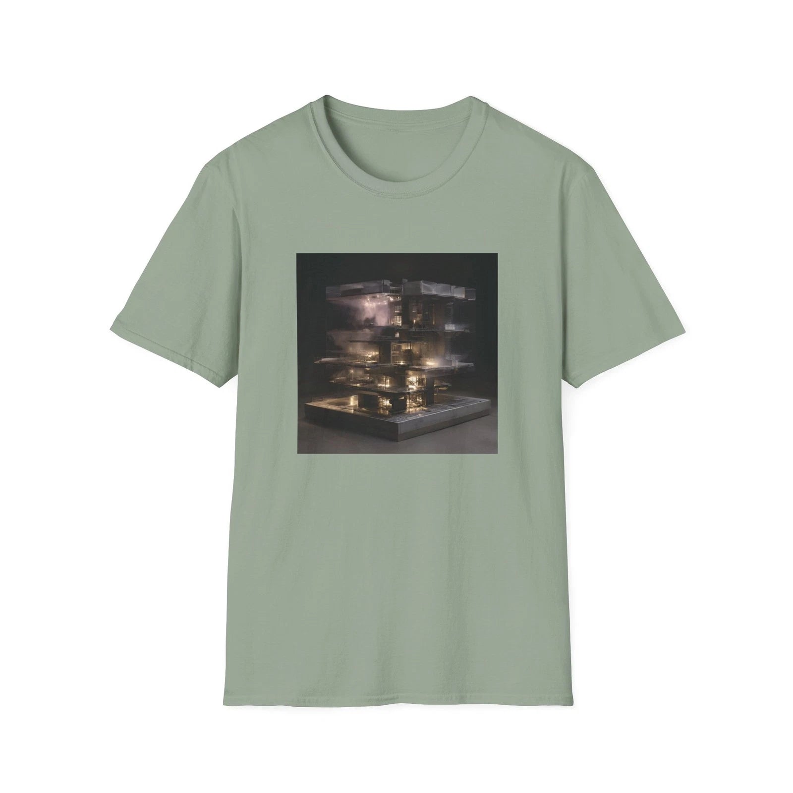 Modern Architectural Nightscape T Shirt | Abstract City Lights Graphic Tee