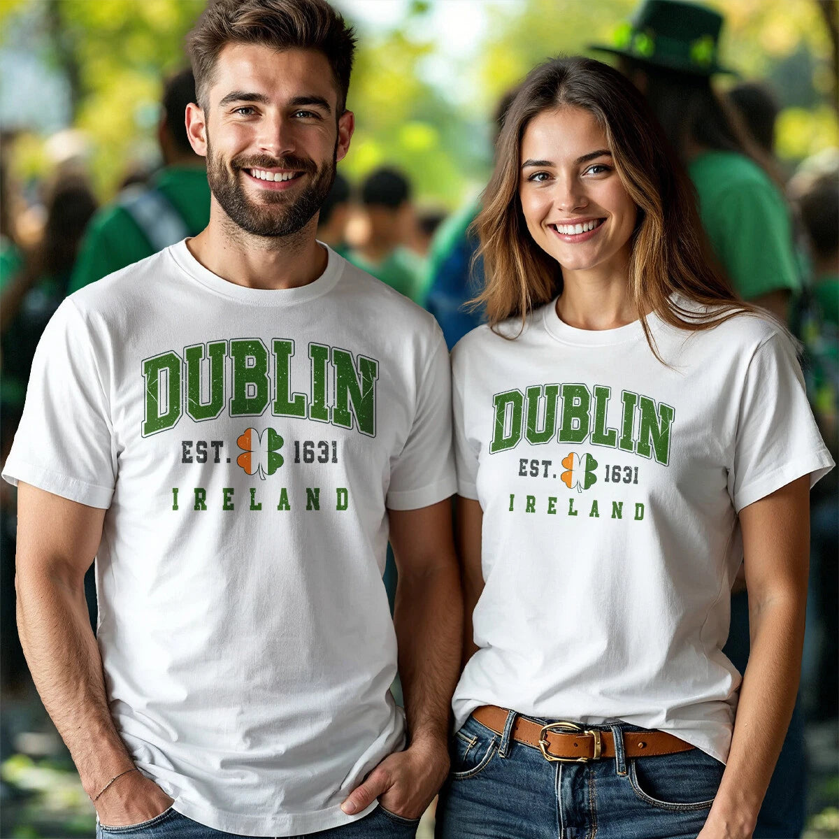 Men Womens Dublin Irish St.Patricks Day T-Shirt Tee Green Parade Outfit #STPD