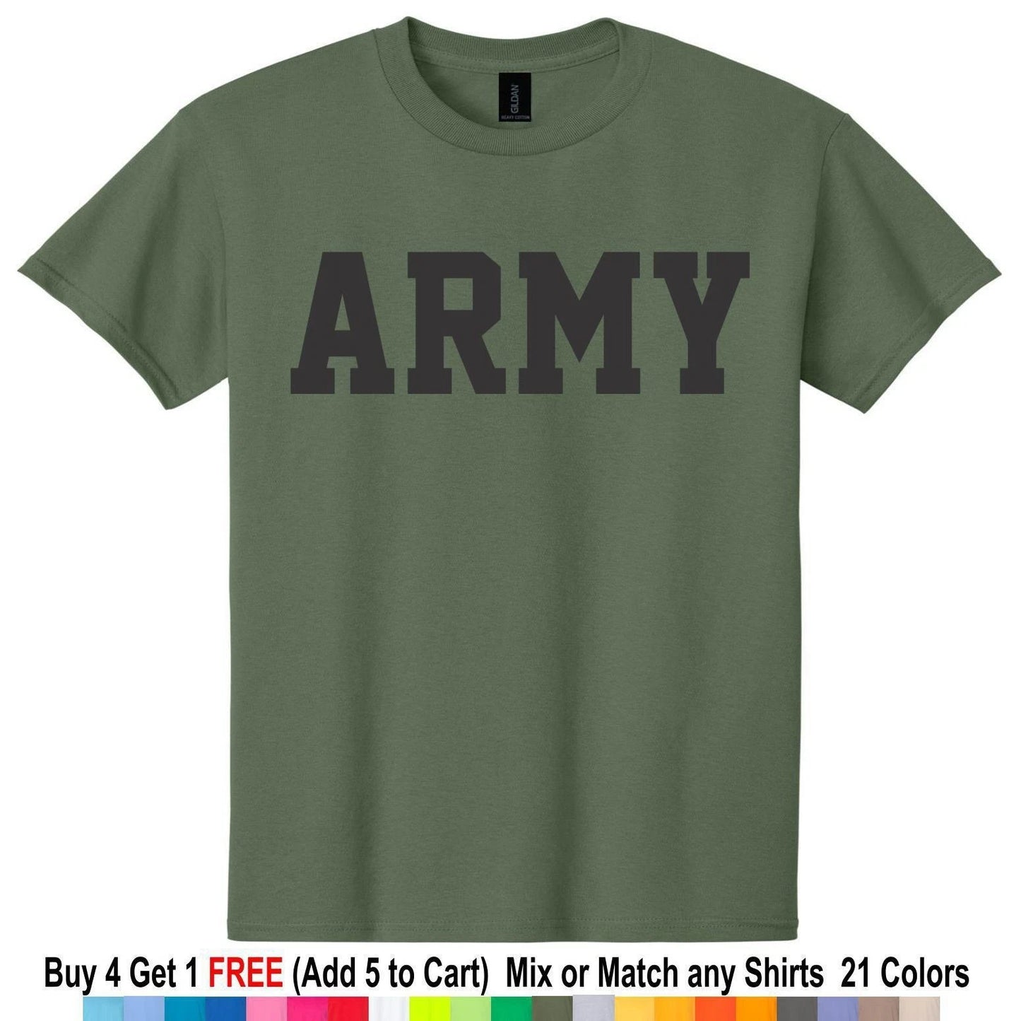 US Army Shirt PT Screen Printed