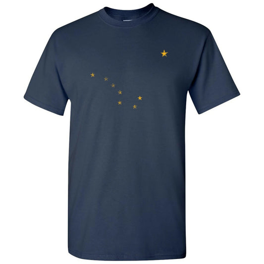 Alaska State Flag - Hometown Pride Local Souvenir Basic Cotton T-Shirt - Navy