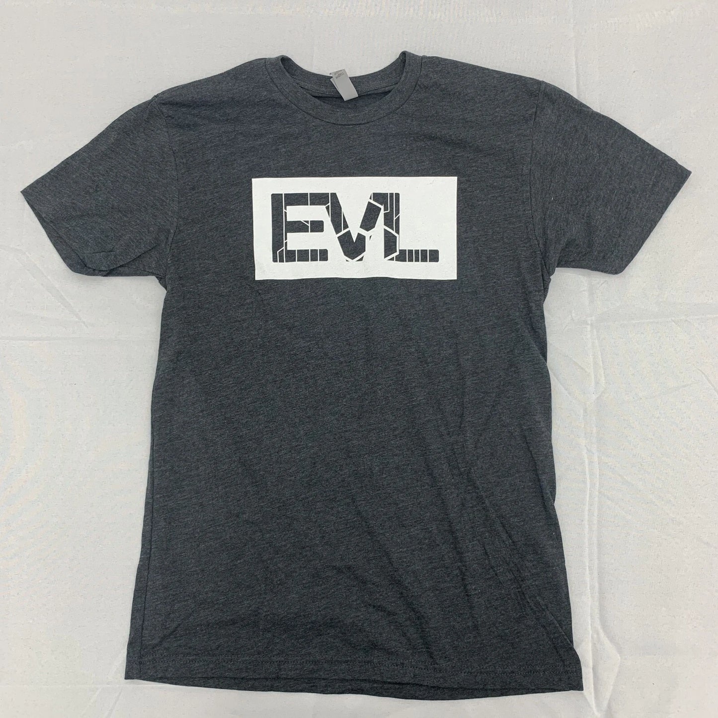 Custom Graphic Short Sleeve Shirt Dark Grey EVL Adult Size Small