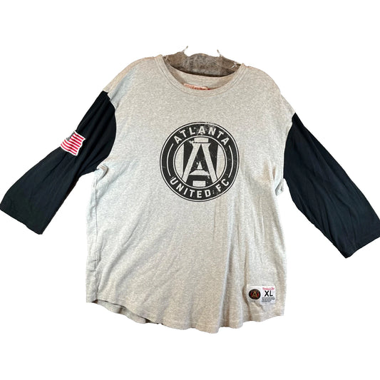 Mitchell And Ness  Atlanta United FC Soccer Shirt Mens XL Gray Graphic Logo Flag