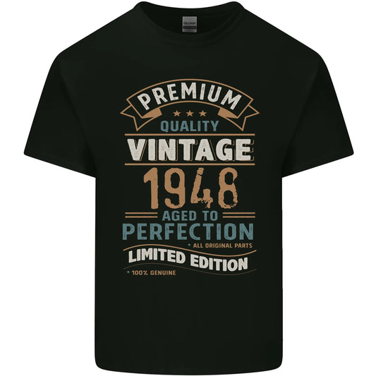 Premium Vintage 78th Birthday 1948 Mens Cotton T-Shirt Tee Top