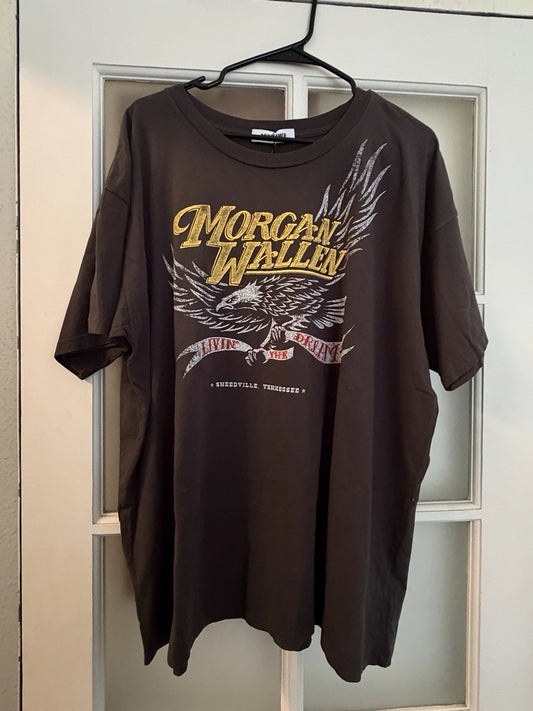 Daydreamer Morgan Wallen Gray Graphic Logo Crew Neck Short Sleeve T-Shirt XL