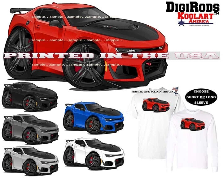 Chevrolet Chevy Camaro ZL1 Modern Muscle DigiRods / Koolart Cartoon Car T Shirt