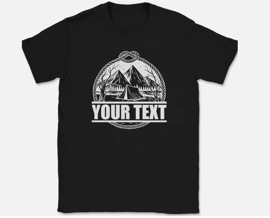 Camping Custom Your Text Personalized T-Shirt Family Group Vacation Trip Tee