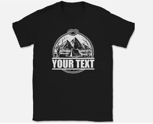 Camping Custom Your Text Personalized T-Shirt Family Group Vacation Trip Tee
