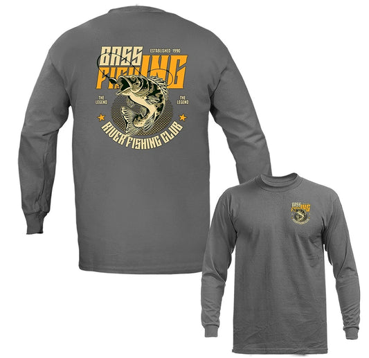 Bass Fishing Legend Outdoor Sports Fishing Long Sleeve T-Shirts