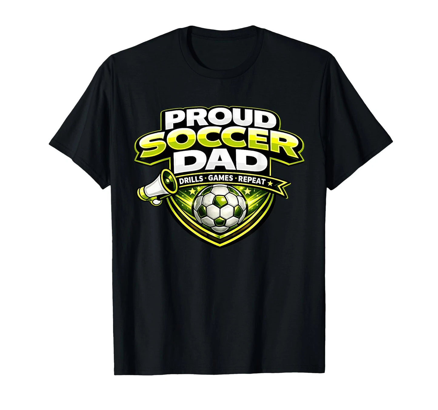 Soccer Dad Shirt Funny Proud Drills Games Repeat Fathers T-Shirt