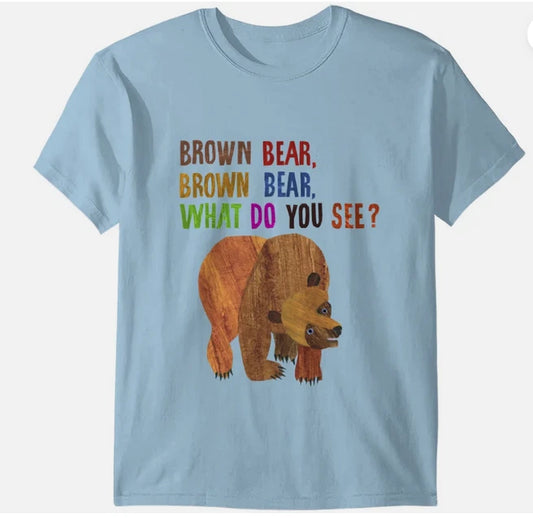 Brown Bear Retro Vintage Unisex T-shirt Full Sizes S-5XL Multicolor