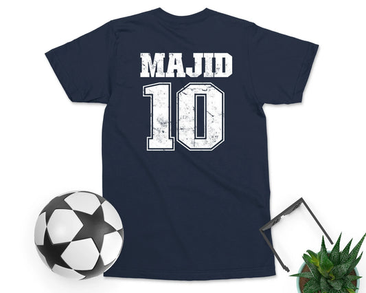 Custom Name & Number Football T-shirt Personalised Sports Top Unisex Kids Adult