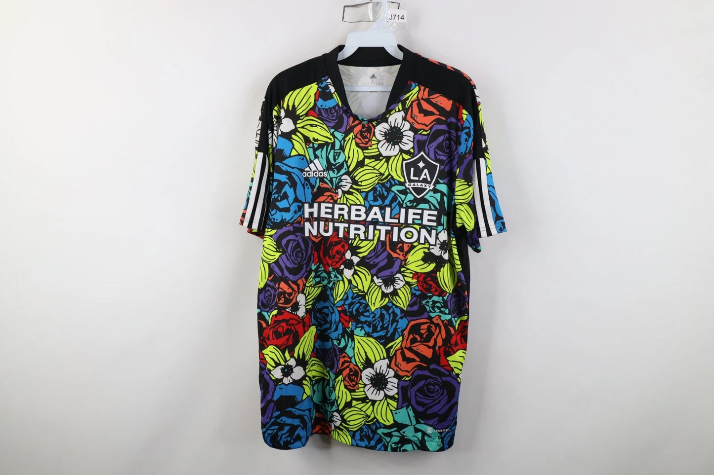 Adidas Mens Size Large Unity Tiro Flower Floral LA Galaxy Soccer Jersey Football