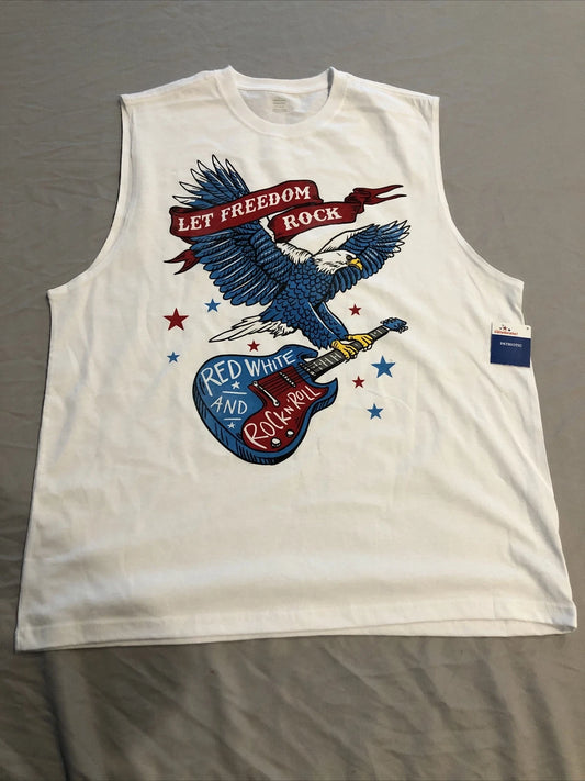 Way To Celebrate! Patriotic Men's Graphic Muscle T-Shirt Size XL