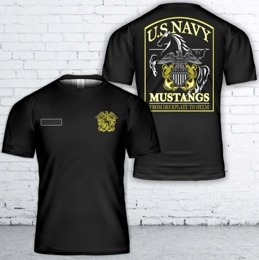 Custom Name US Navy Mustangs T-Shirt 3D