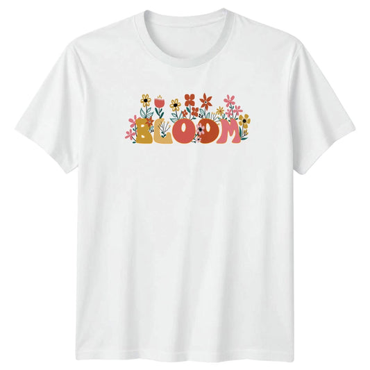 Bloom Womens T-Shirt Retro Floral Nature 2026 Birthday Gift For Her