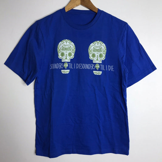 Seattle Sounders Till I Die Day of the Dead Skull Soccer Adult Small T Shirt