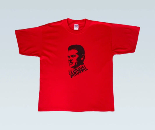 Vintage Gildan 2000 'Jose Ramon Sandoval' Football T-Shirt Red XL - P2P: 24"