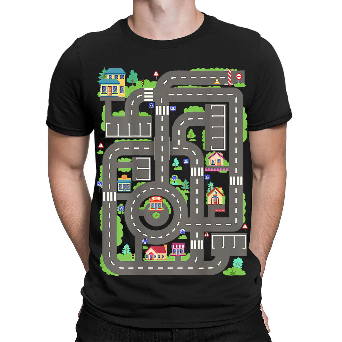 Play Car Race Track Fathers Day Daddys Gift Funny Novelty Mens T-Shirts #TA-44