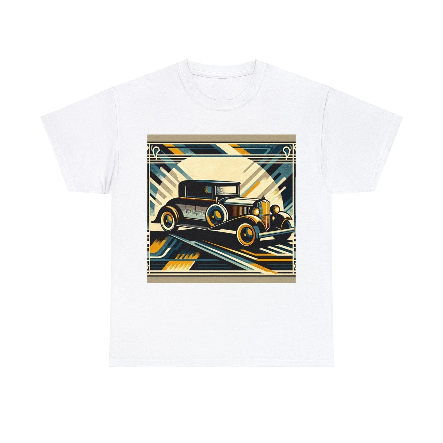 Unisex Adult T Shirt Vintage Car Art Deco Classic Retro Sleek Classy Stylish