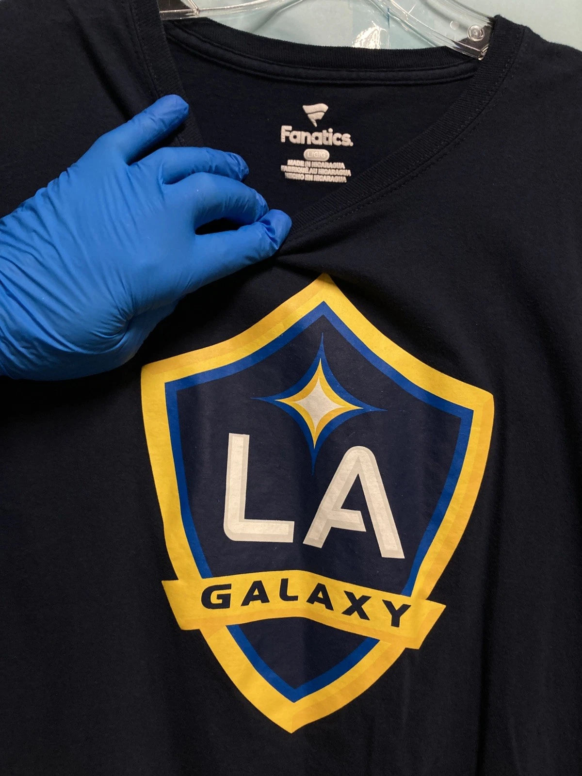 Fanatics Brand LA GALAXY MLS Unisex T Shirt; LG; Navy ; PreOwnd & Very Good Cond