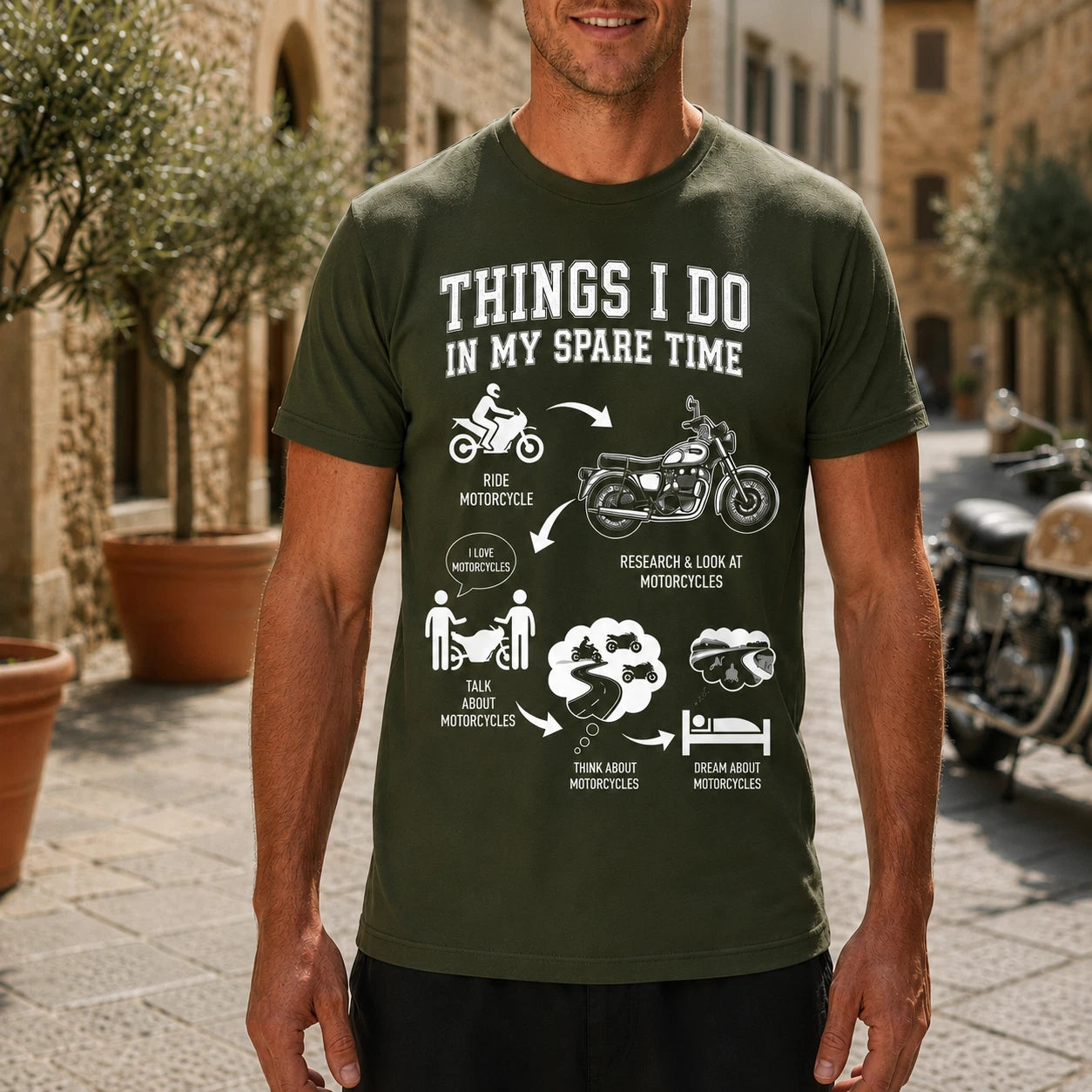 Motorcycle Spare Time T Shirt, Funny Biker Gift Idea