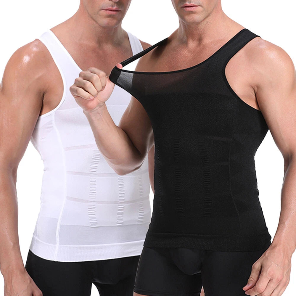 Men's Slimming Body Shaper Vest Abs Abdomen Compression Shirt Workout Tank Tops