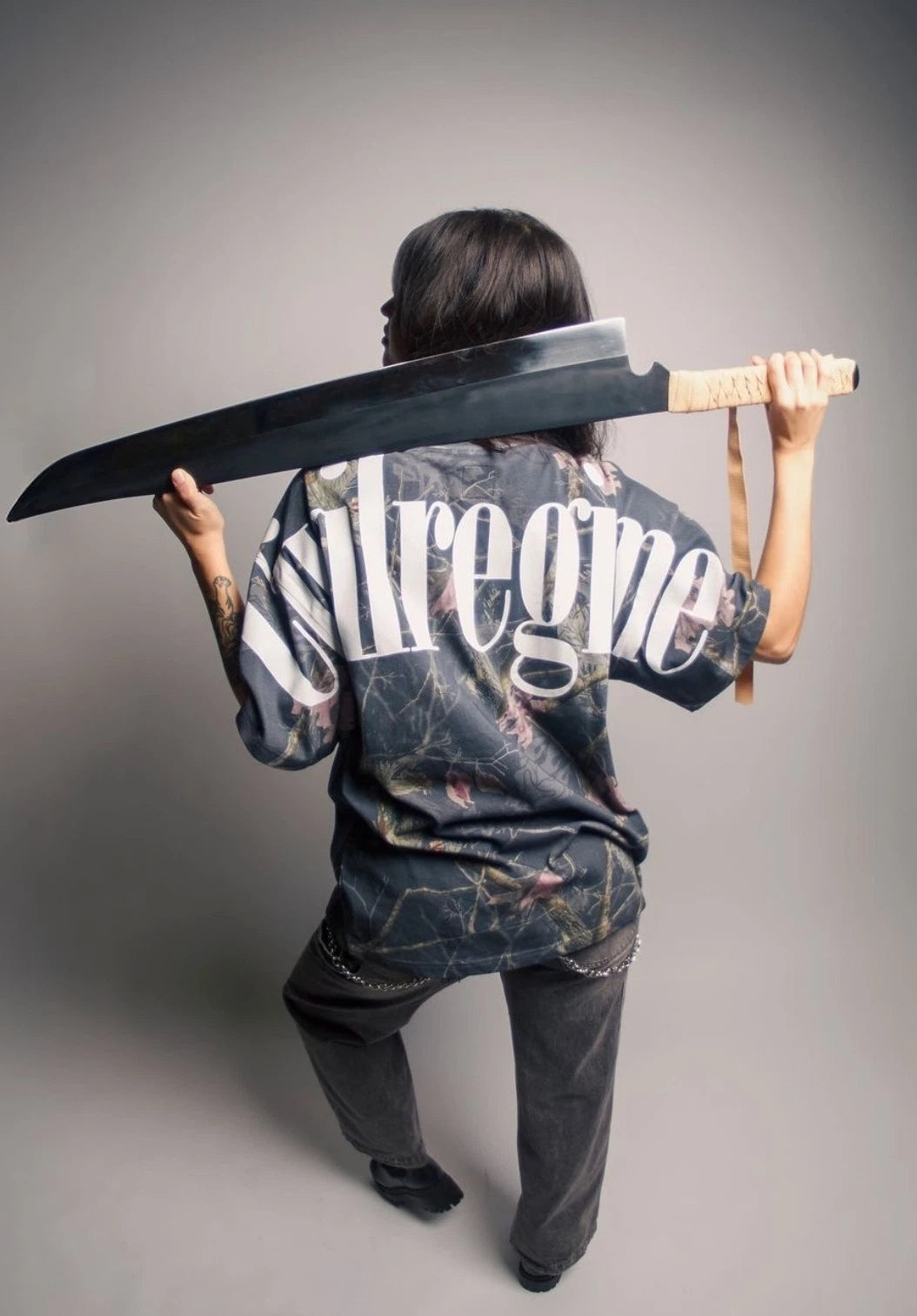 Civil Regime Bankai Camo Oversized Tee Shirt Gym Streetwear Anime Style.