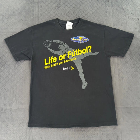 Concacaf Gold Cup T Shirt Y2K Life or Futbol Sprint Mobile Black Men Medium