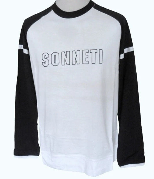 Long sleeve t-shirt top crew neck white / navy sizes: M - XXL Sonneti