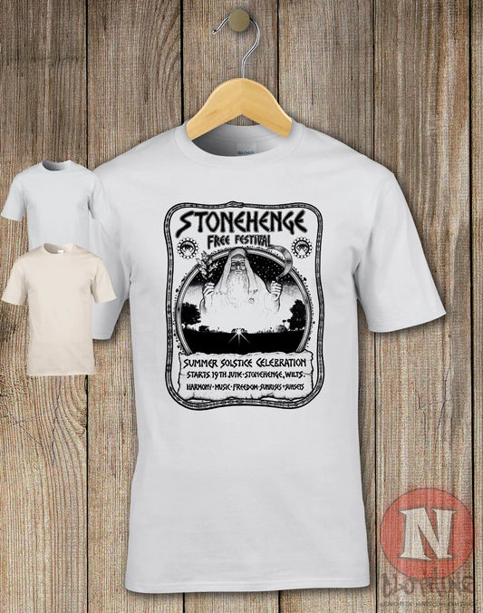 Stonehenge free festival t-shirt 70's hippie summer solstice Druids freedom