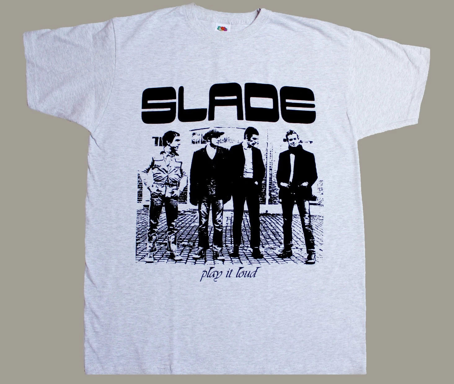 SLADE BAND PLAY IT LOUD GRAY T-SHIRT