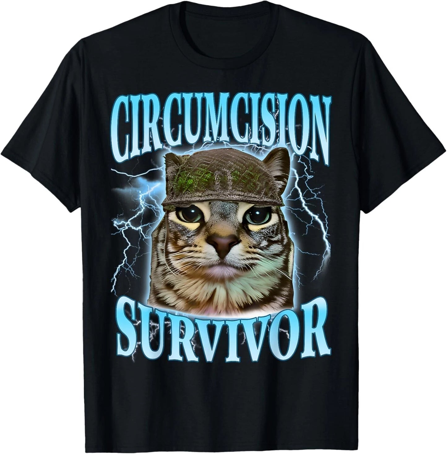 Circumcision Survivor Funny Oddly Specific Cat Meme Cats T-Shirt unisex T-Shirt