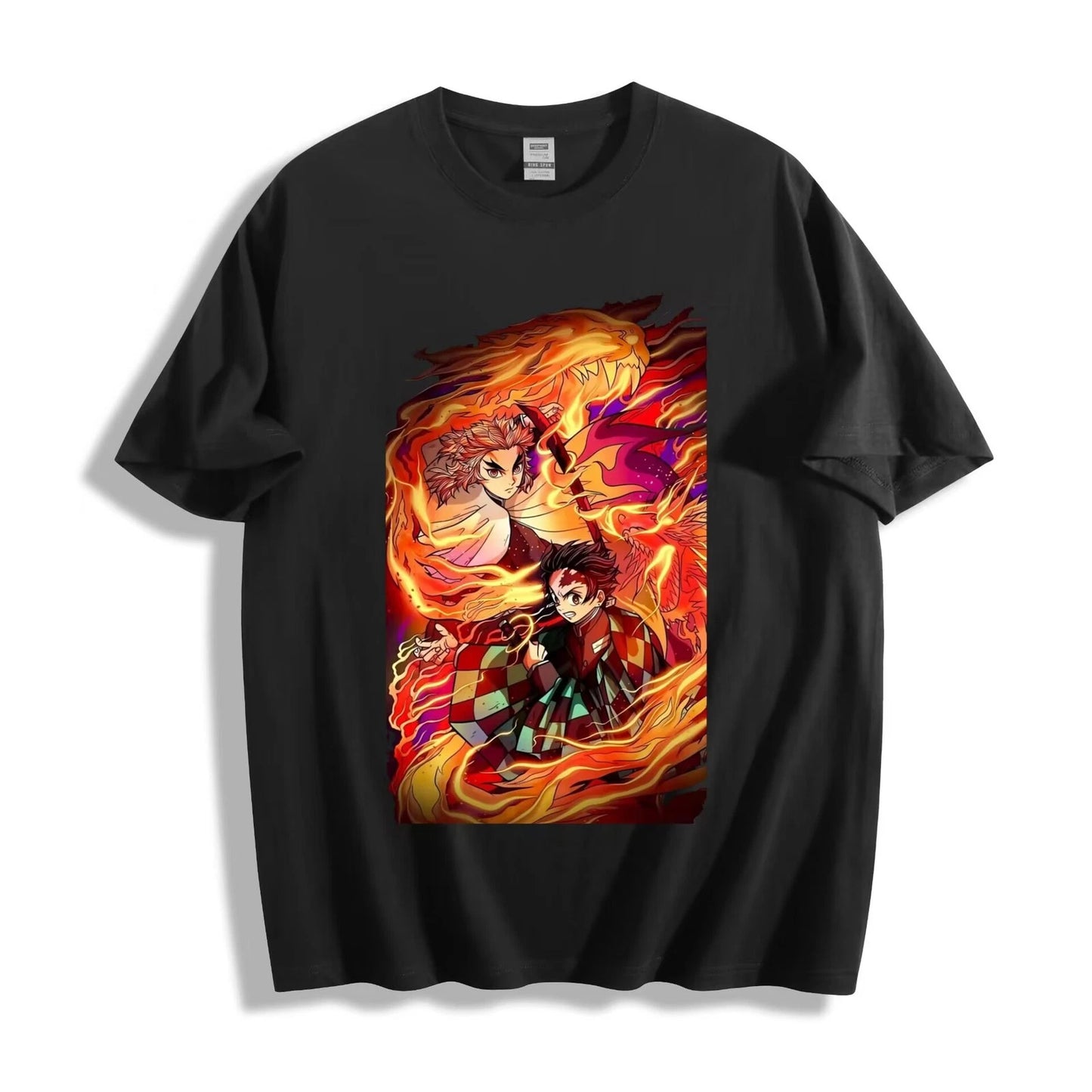 Demon Slayer Rengoku & Tanjiro T-Shirt -  Surrounding Design Unisex Tee