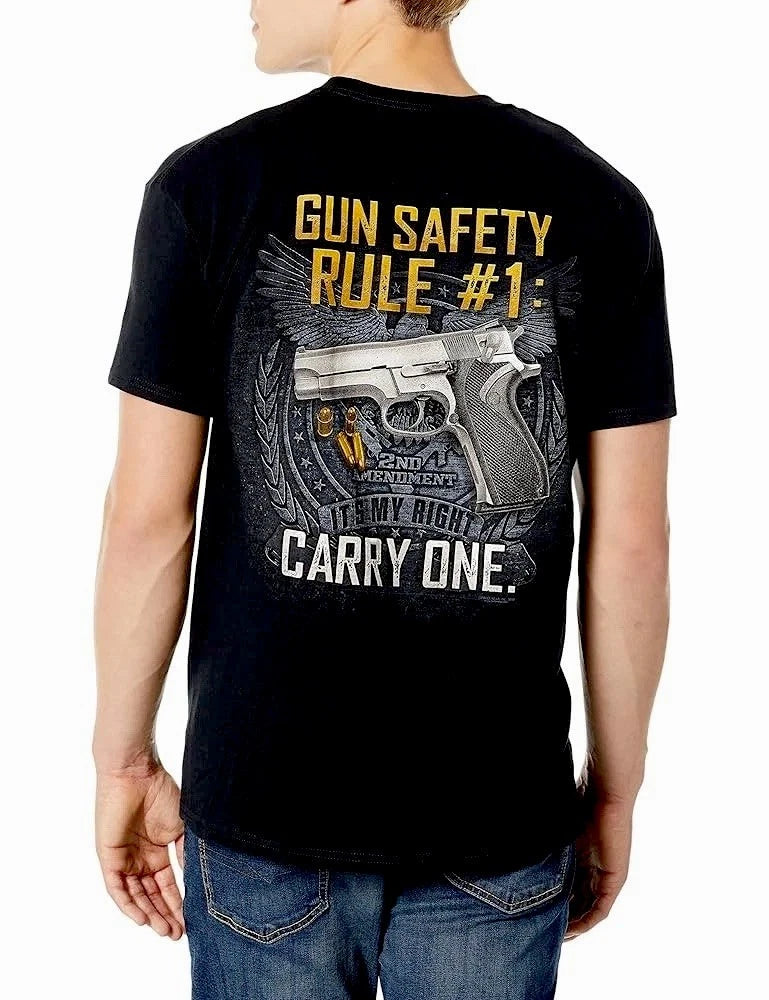 Buck Wear Rule #1 Gun Safety - 2nd Amendment Patriotic USA T-shirt