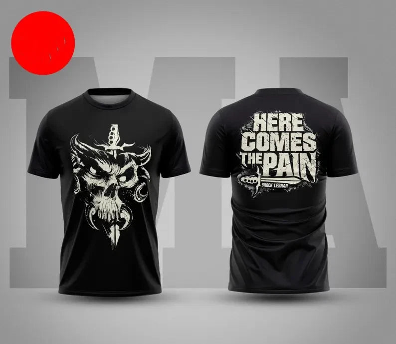 Brock lesnar here comes the pain wrestling graphic t shirt