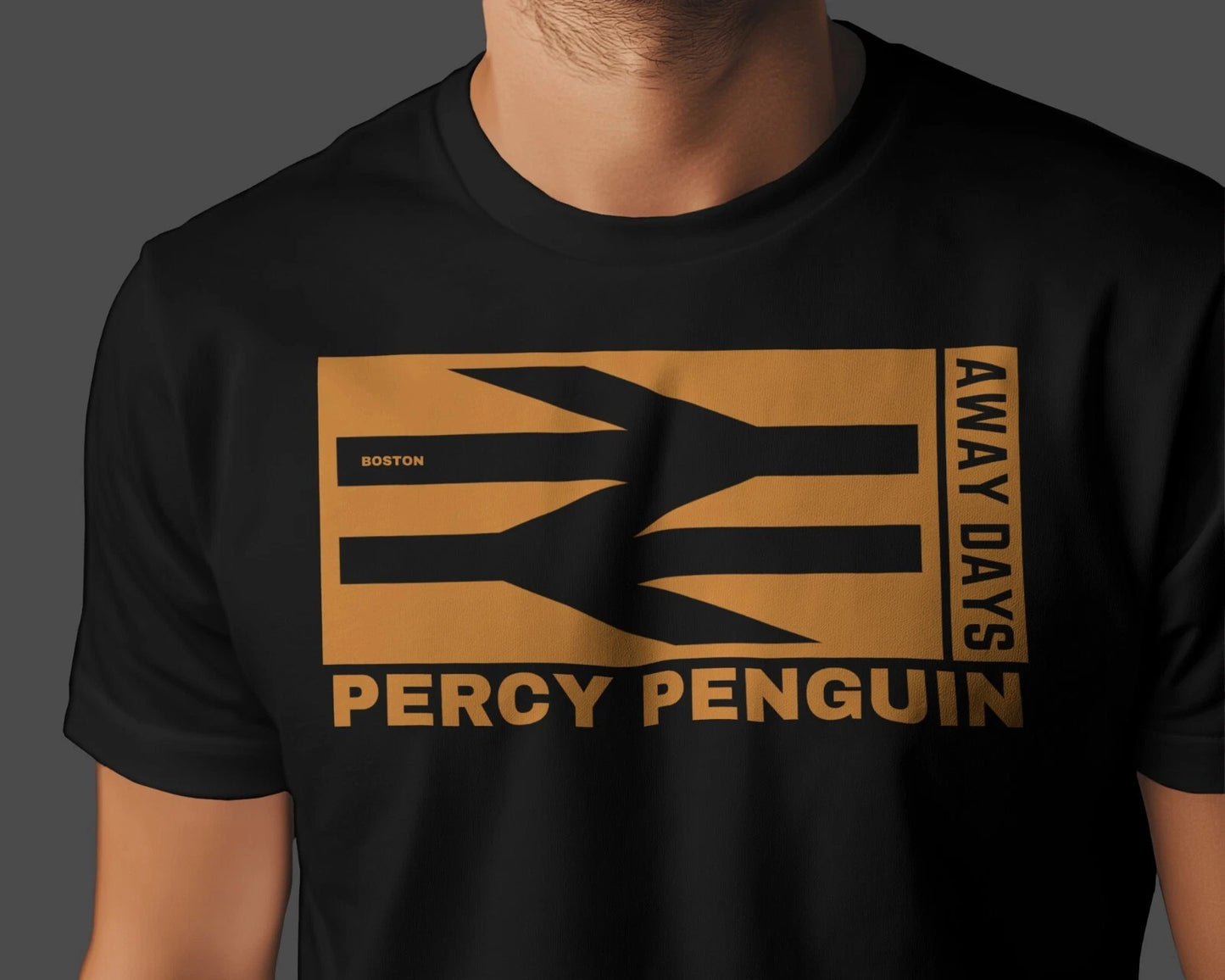 PERCY PENGUIN Away Days T-Shirt | Boston United Mascot Pilgrims Mayflower