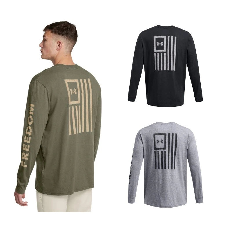 Under Armour 1386754 Men's UA Freedom Flag T-Shirt Long Sleeve Tee
