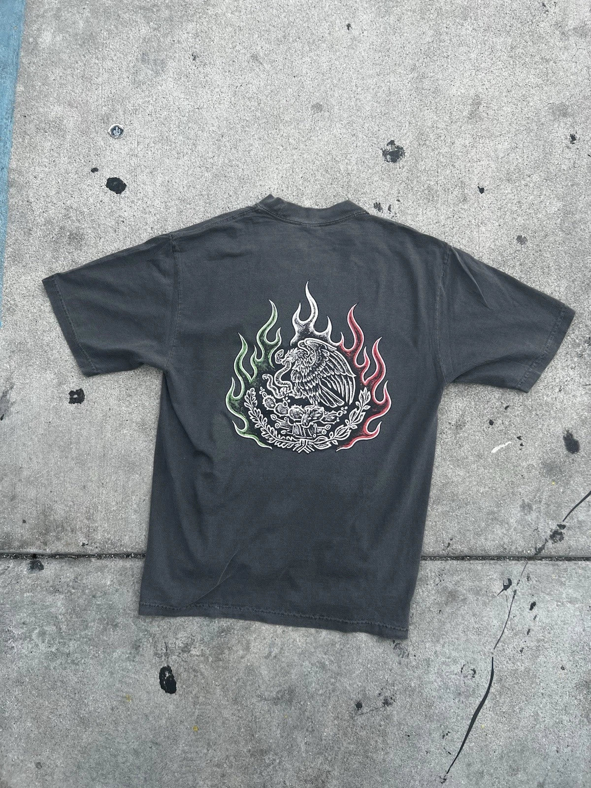 Mexico Shakawear Garment Dye Men’s Black Graphic oversize t shirt