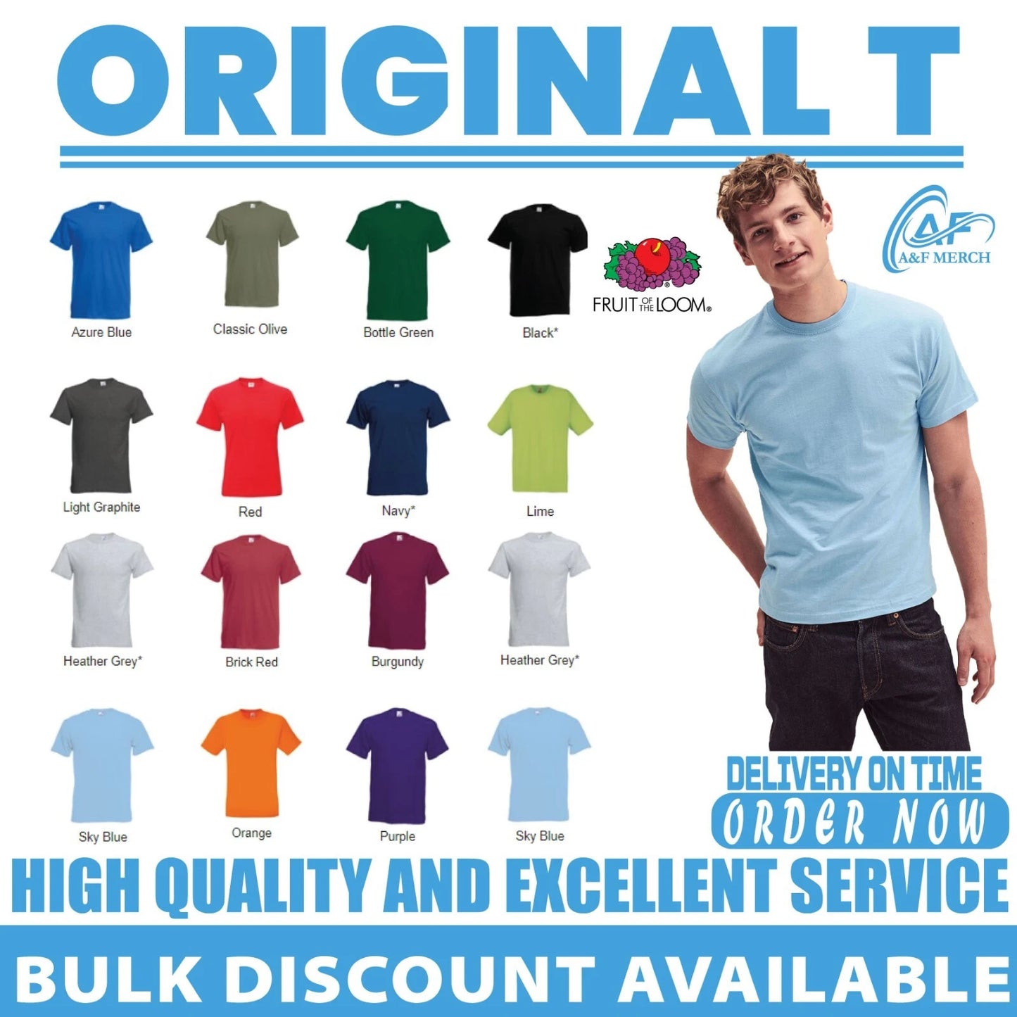Fruit of the Loom T-Shirt Plain Casual Sports Wear stag do hen Unisex SS048
