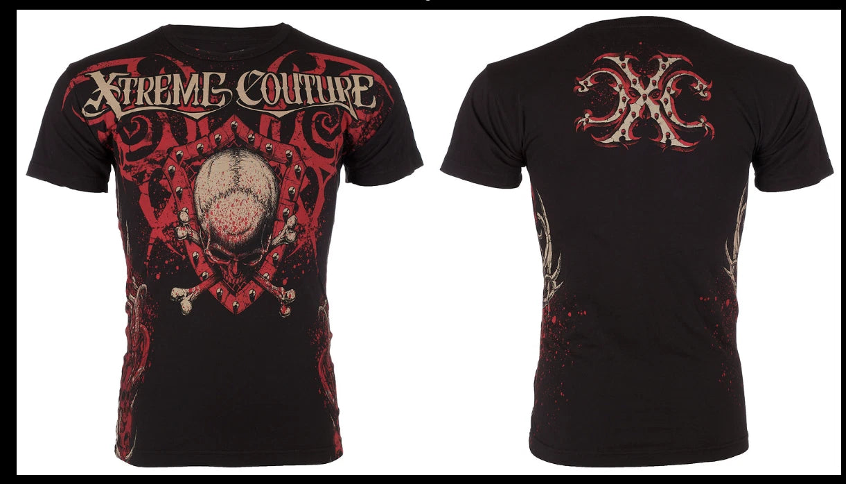 XTREME COUTURE by AFFLICTION Black Red AMAZON Short Sleeve Slim Fit T-shirt NWT