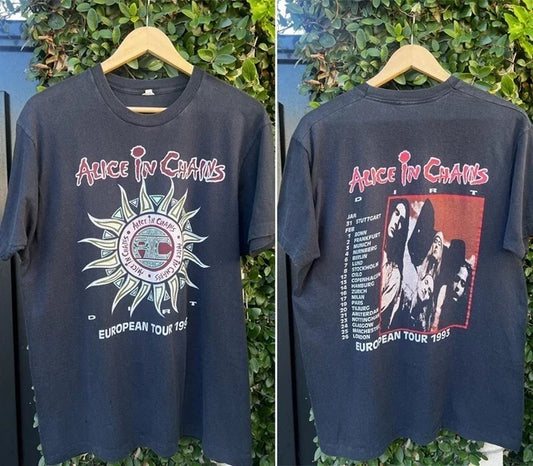 Alice In Chains - 1993 European Tour REPRINT T shirt