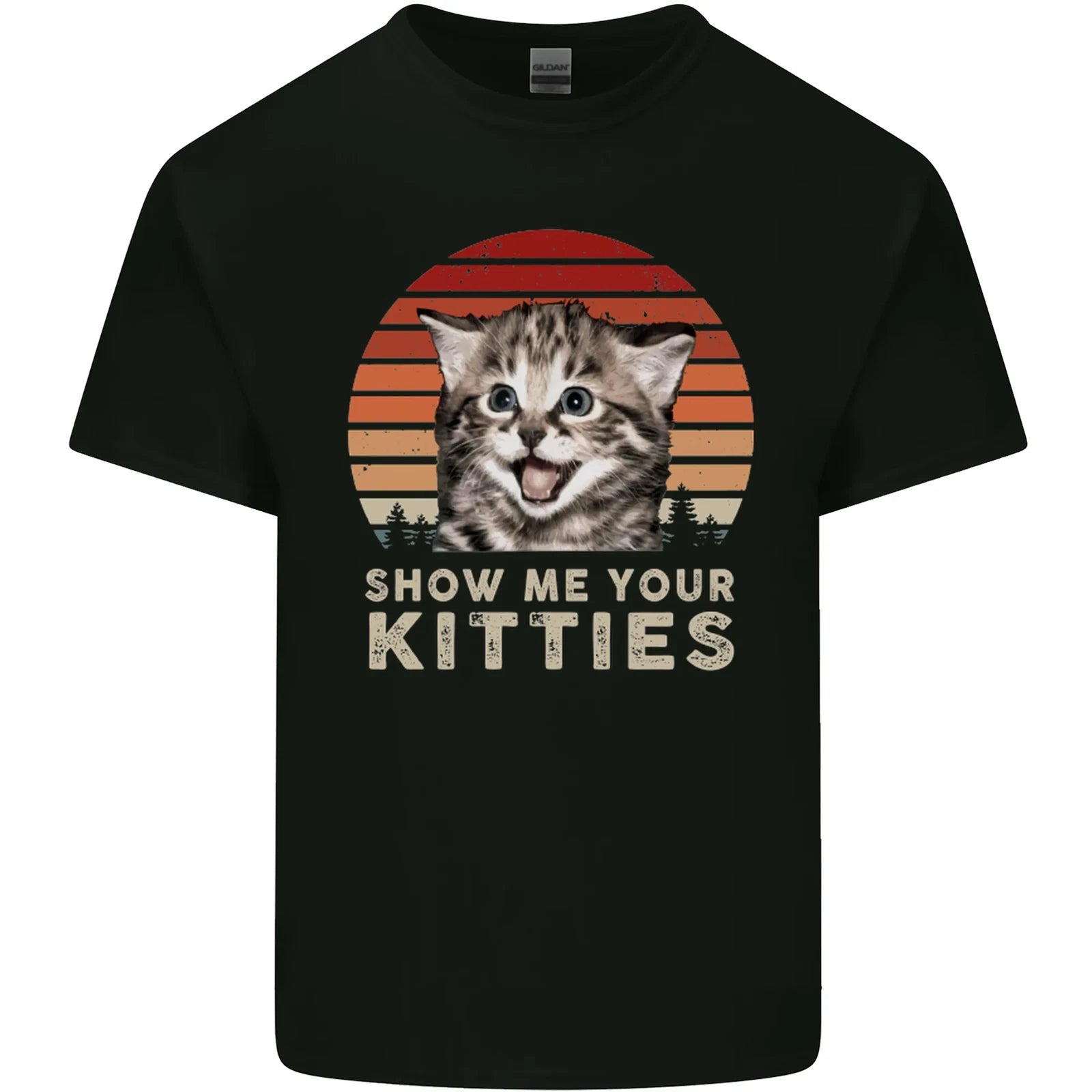 Show Me Your Kitties Funny Cat Kitten Mens Cotton T-Shirt Tee Top