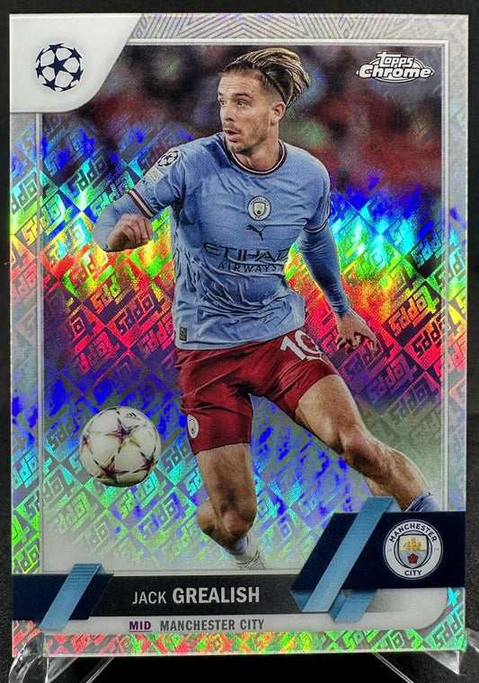Jack Grealish 2023 Topps Chrome UEFA Champions League Toppsfractor /52 #142