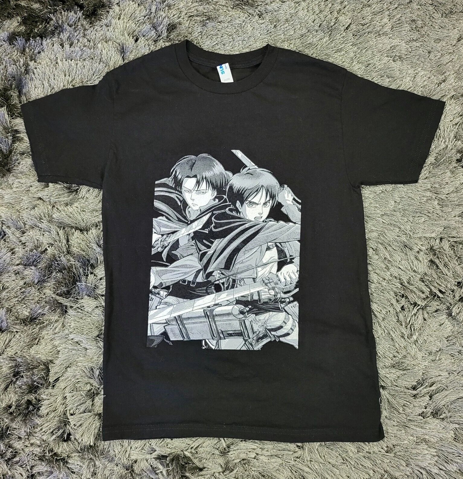 Attack On Titan T-Shirt Mens Small Black Japanese Anime Short Sleeve
