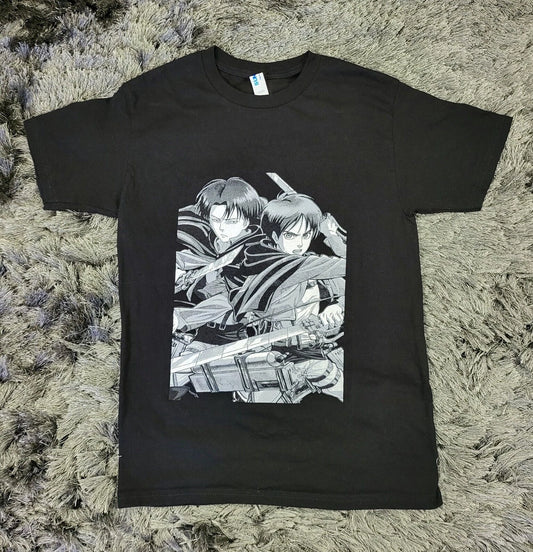 Attack On Titan T-Shirt Mens Small Black Japanese Anime Short Sleeve