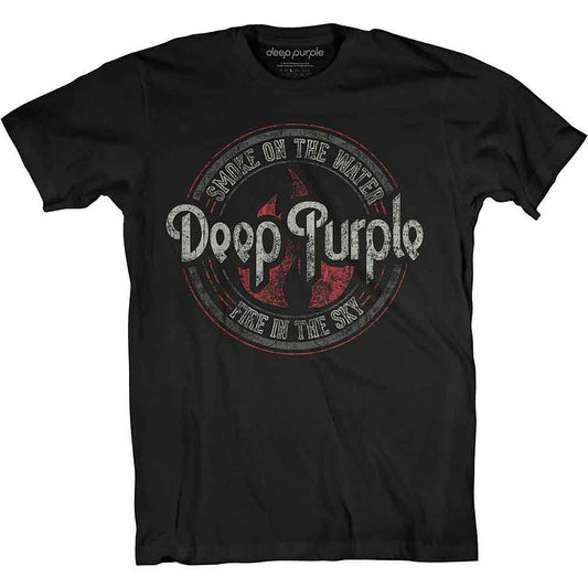 Deep Purple - Smoke Circle T-Shirt Black
